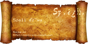 Szeli Éva névjegykártya