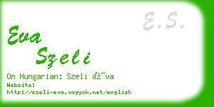 eva szeli business card